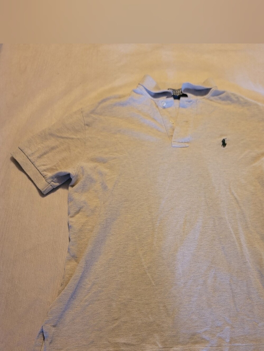 Ralph Lauren Men’s Pale Blue Henley Polo with Embroidered Pony